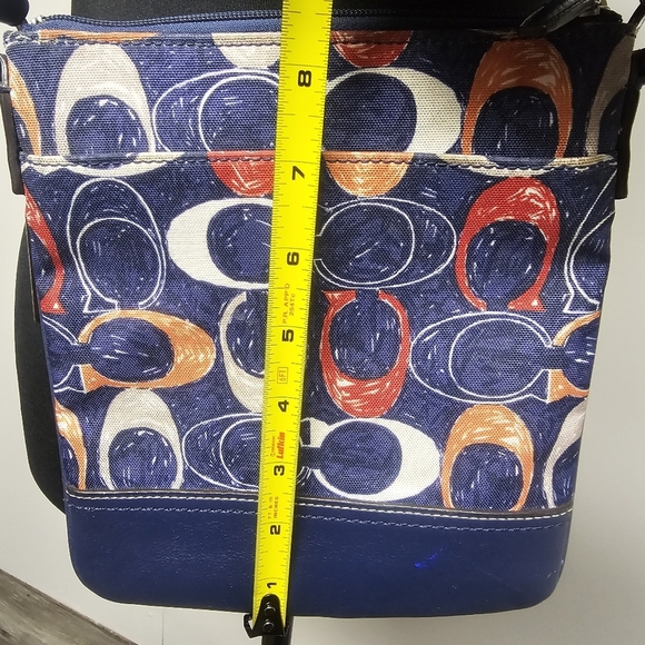 Navy Red Coach Signature Legacy Crossbody Vacation Purse Travel Resort Preppy - Picture 13 of 13